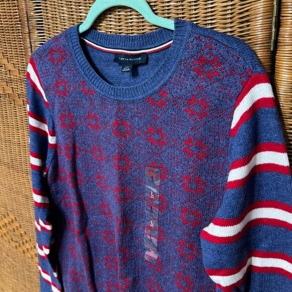 Tommy Hilfiger Faire Isle Wool Blend Sweater Size Large - Picture 2 of 7